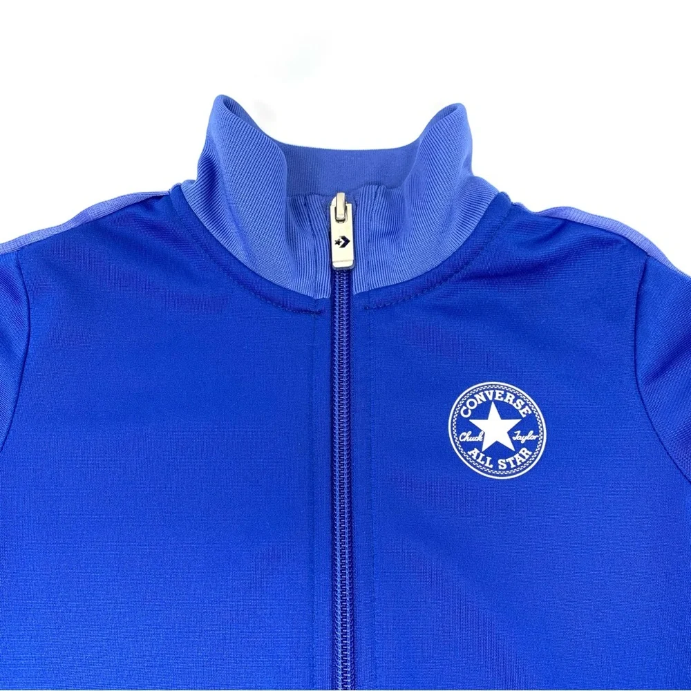 Converse royal Blue Logo Brand Athletic Zip Up Track Jacket Toddler size 4